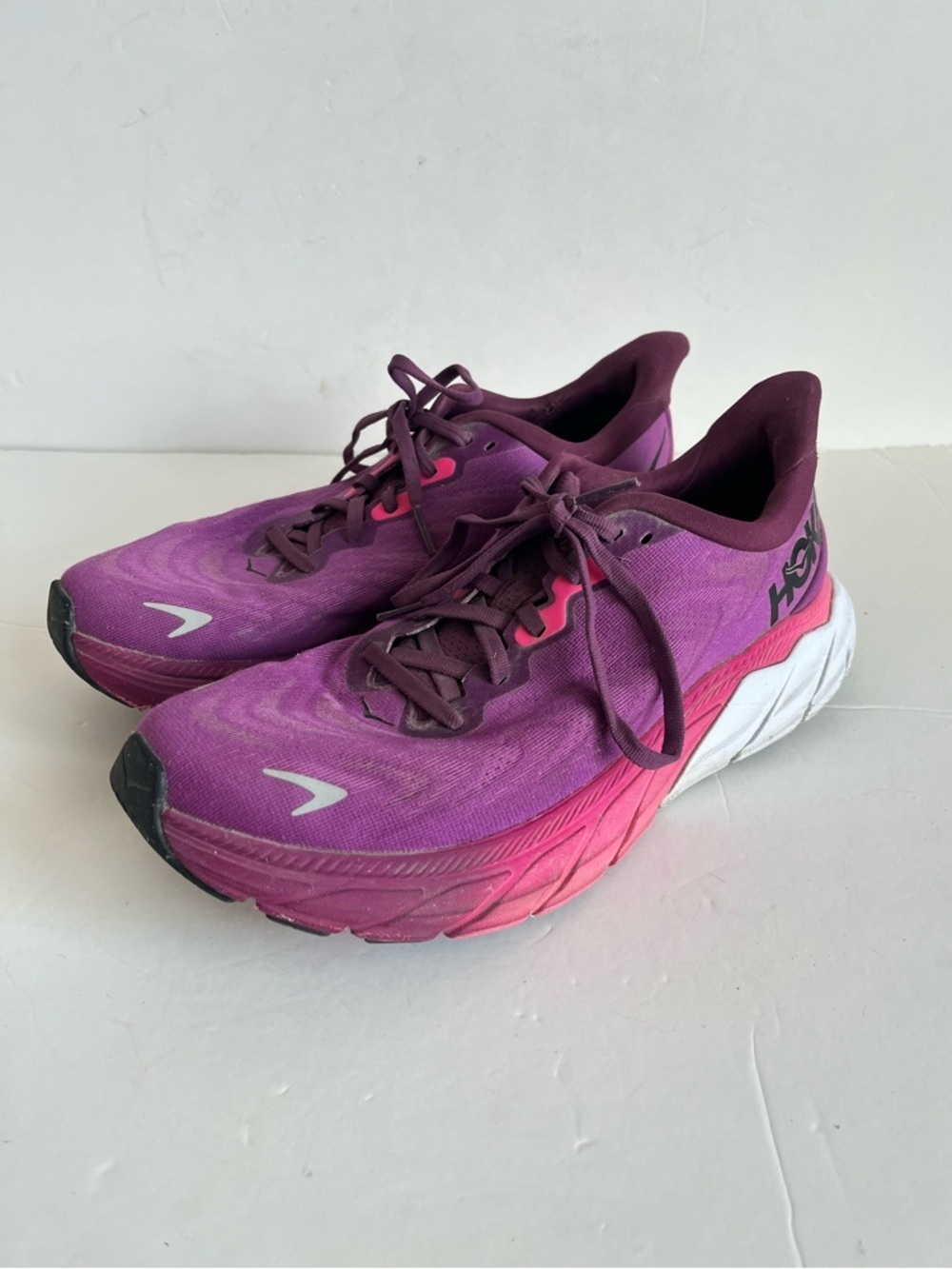 Hoka One One Arahi 6 Women's Purple Pink Mesh Running Shoes Size 9B